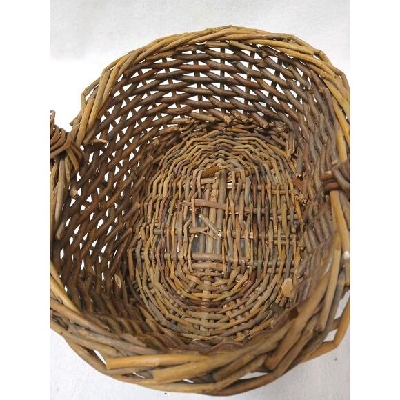 Antique Primitive Grapevine Twig Branches Basket Woven Berry Picking Holiday Old - Picture 6 of 14